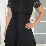 Featured thumbnail for Black lace twin-set dress, size S