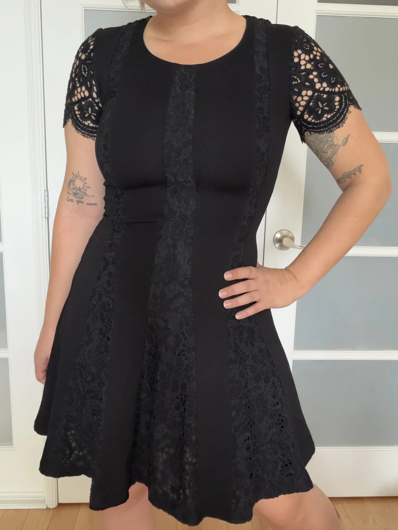 Featured image for Black lace twin-set dress, size S