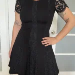 Thumbnail for Black lace twin-set dress, size S