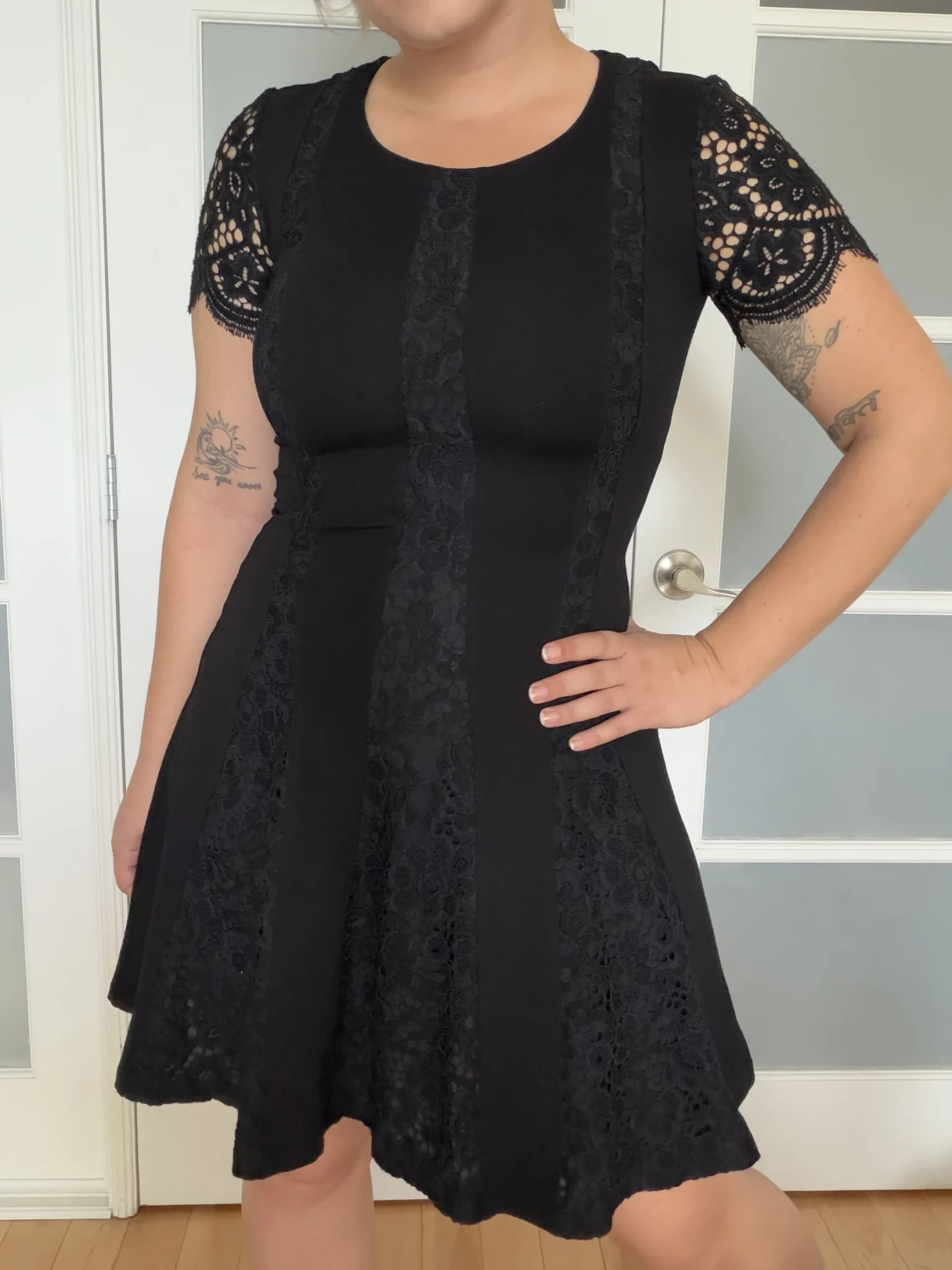 Image for Black lace twin-set dress, size S