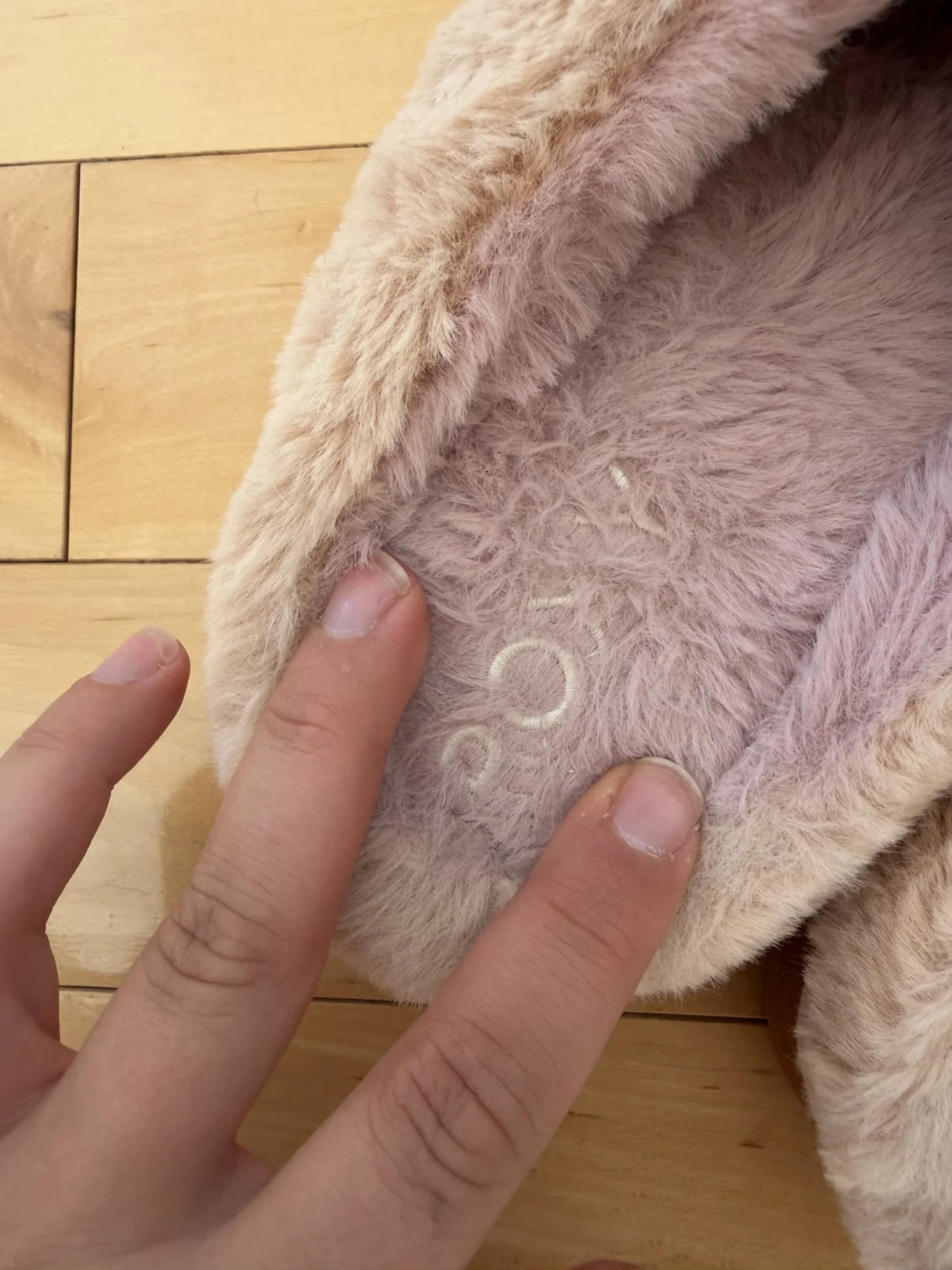 Image for Roxy mules with pale pink and brown fur, size 40 – 9