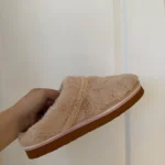 Thumbnail for Roxy mules with pale pink and brown fur, size 40 – 9