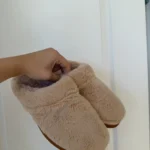 Thumbnail for Roxy mules with pale pink and brown fur, size 40 – 9
