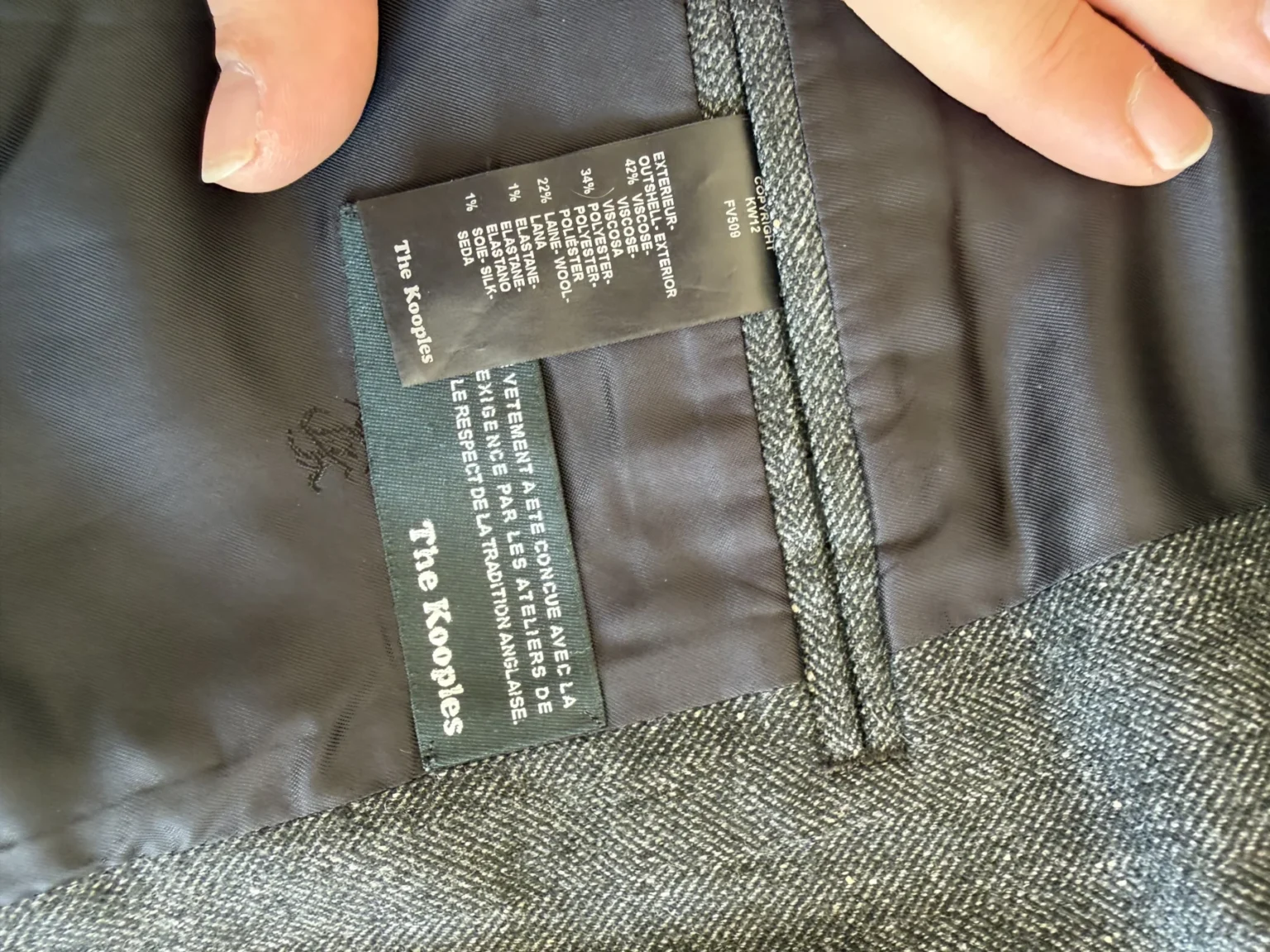 Image for The Kooples black and grey blazer, size 40 – L