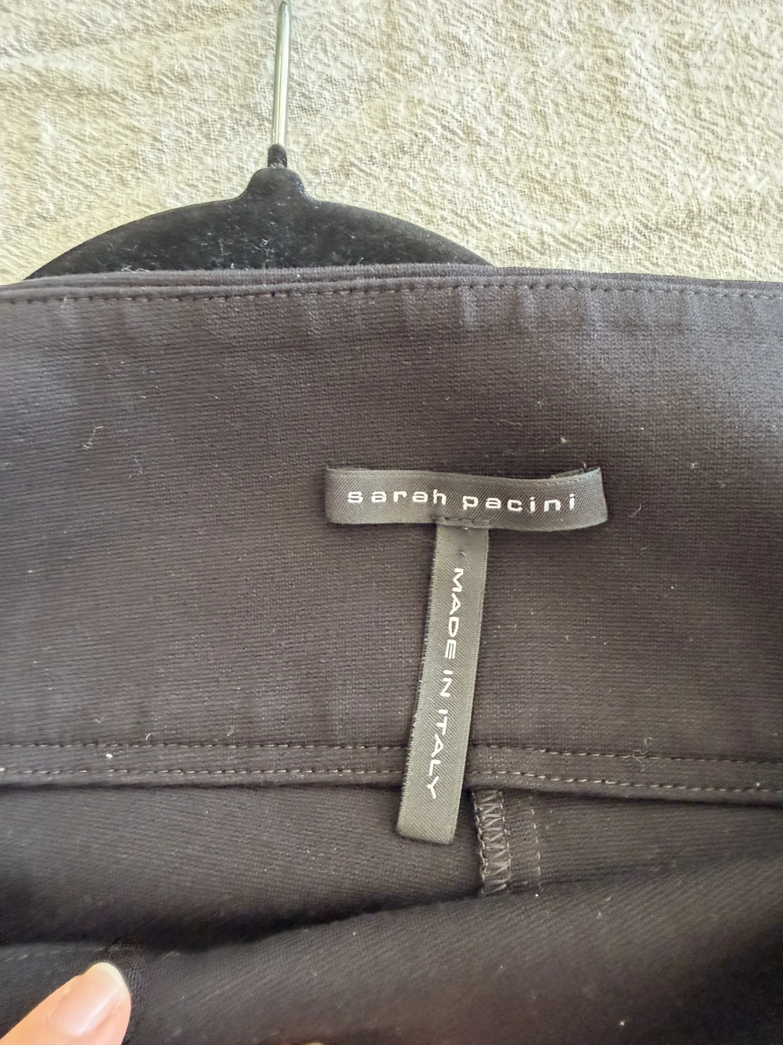 Image for Sarah Pacini black wide-leg trousers, size 4