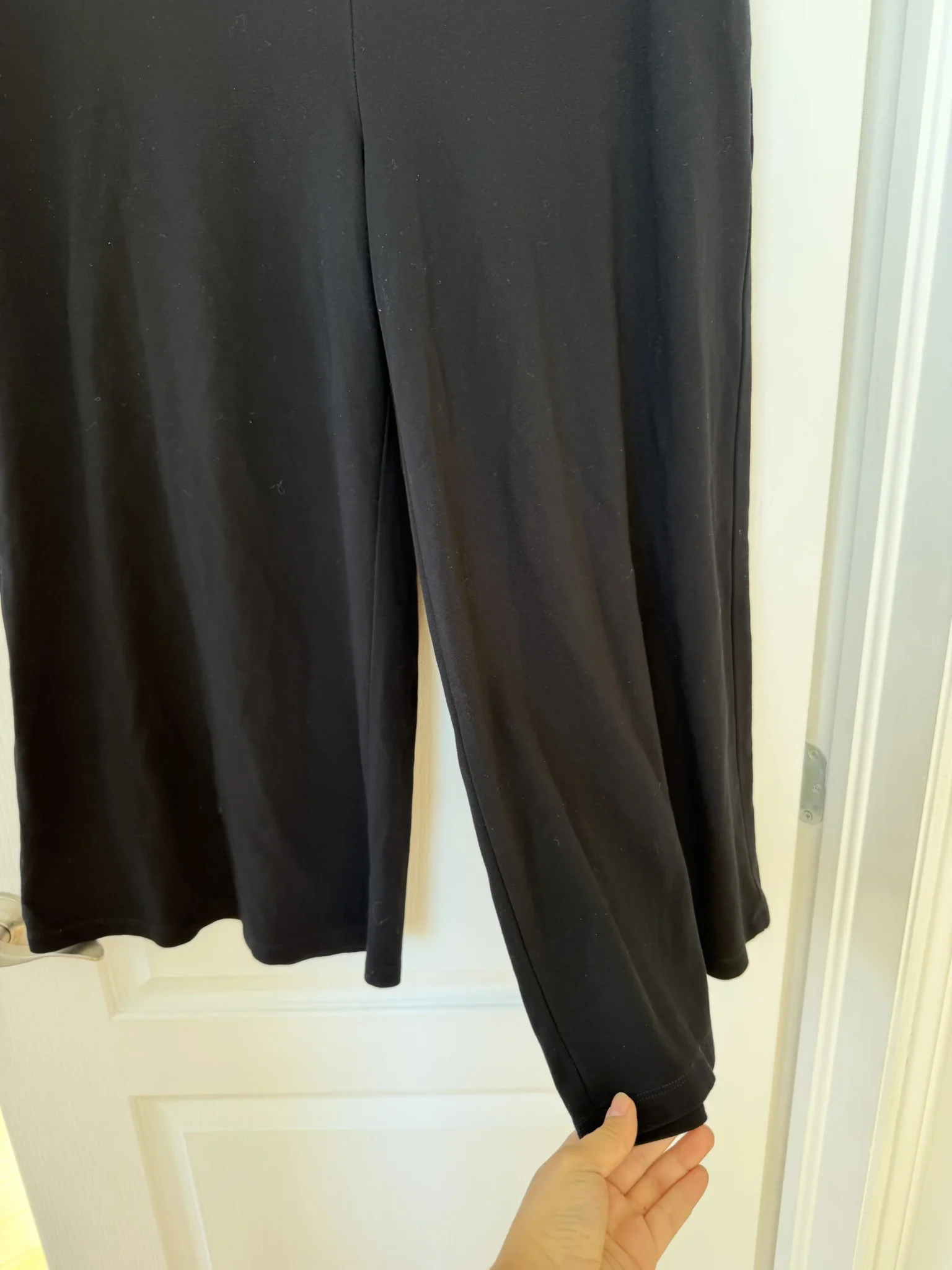 Image for Sarah Pacini black wide-leg trousers, size 4
