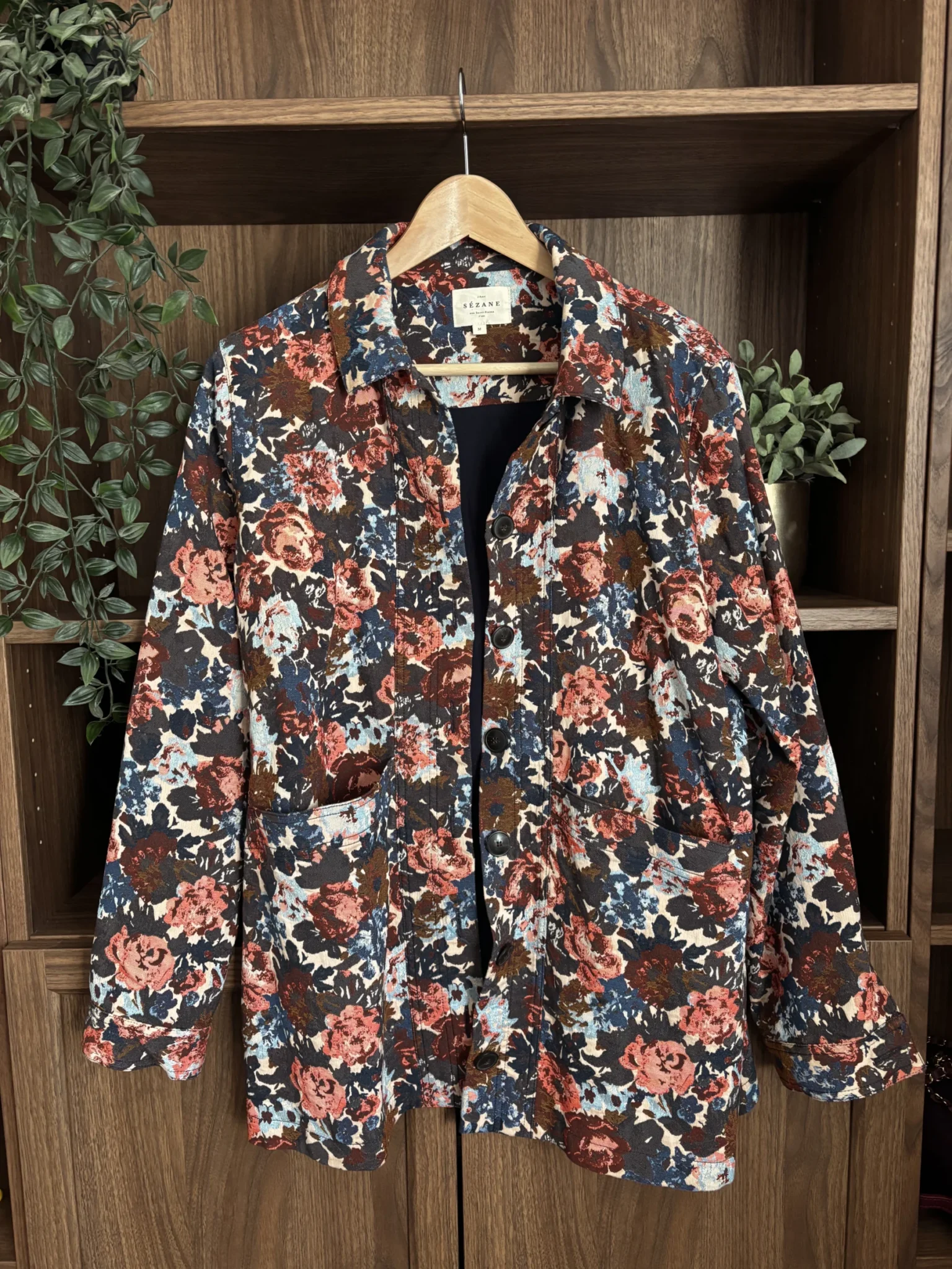 Image for Sézane floral jacket – Size M – Floral jacquard