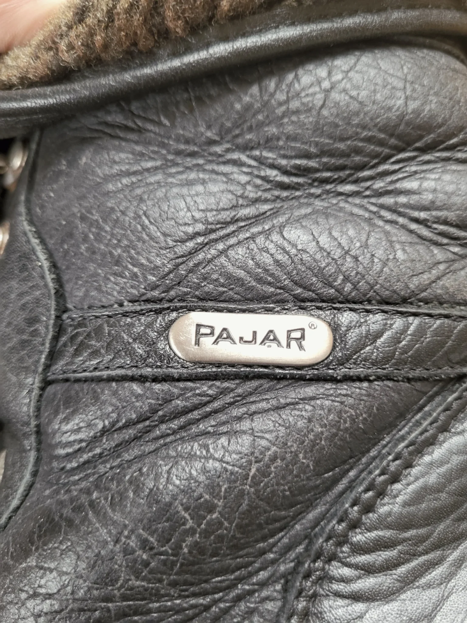 Image for Pajar winter boots black leather Shearling Lined Combat Boots Size 9