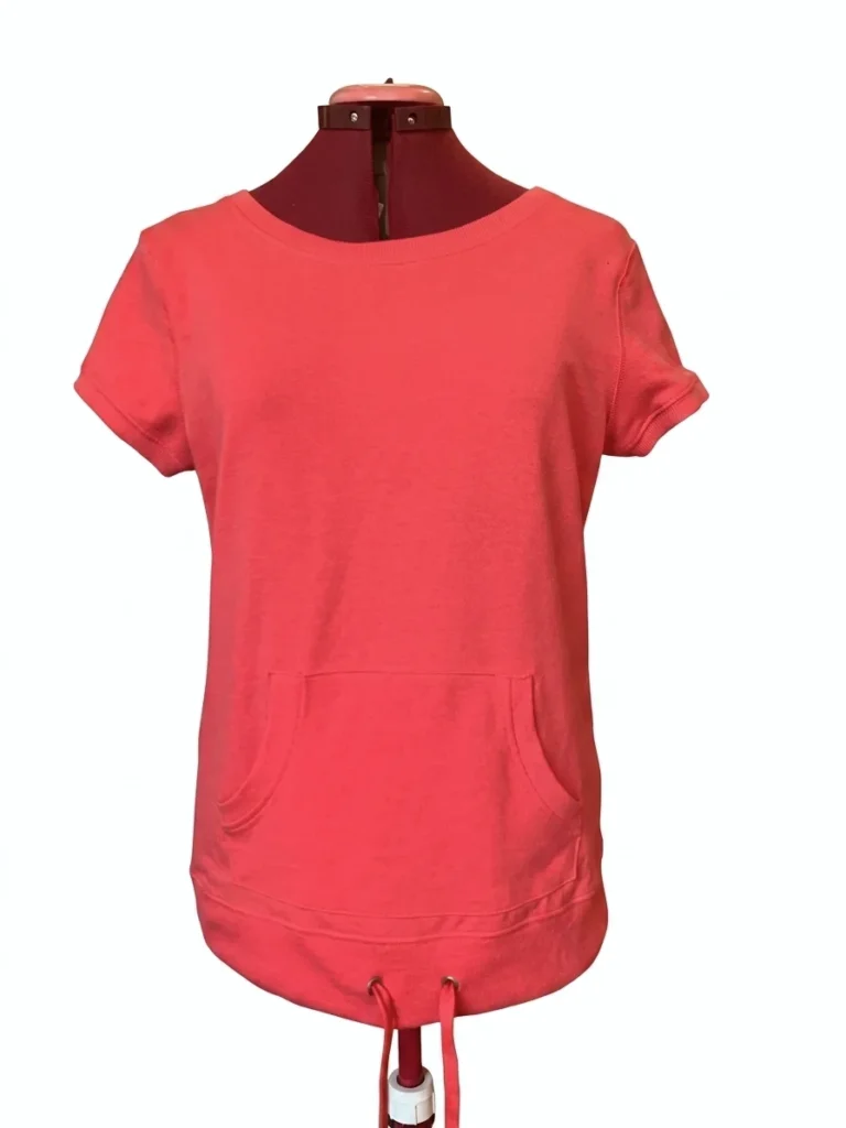 Image for PURE NRG Athletics – Haut corail à manches courtes poche kangourou et cordon – Taille moyenne (10)