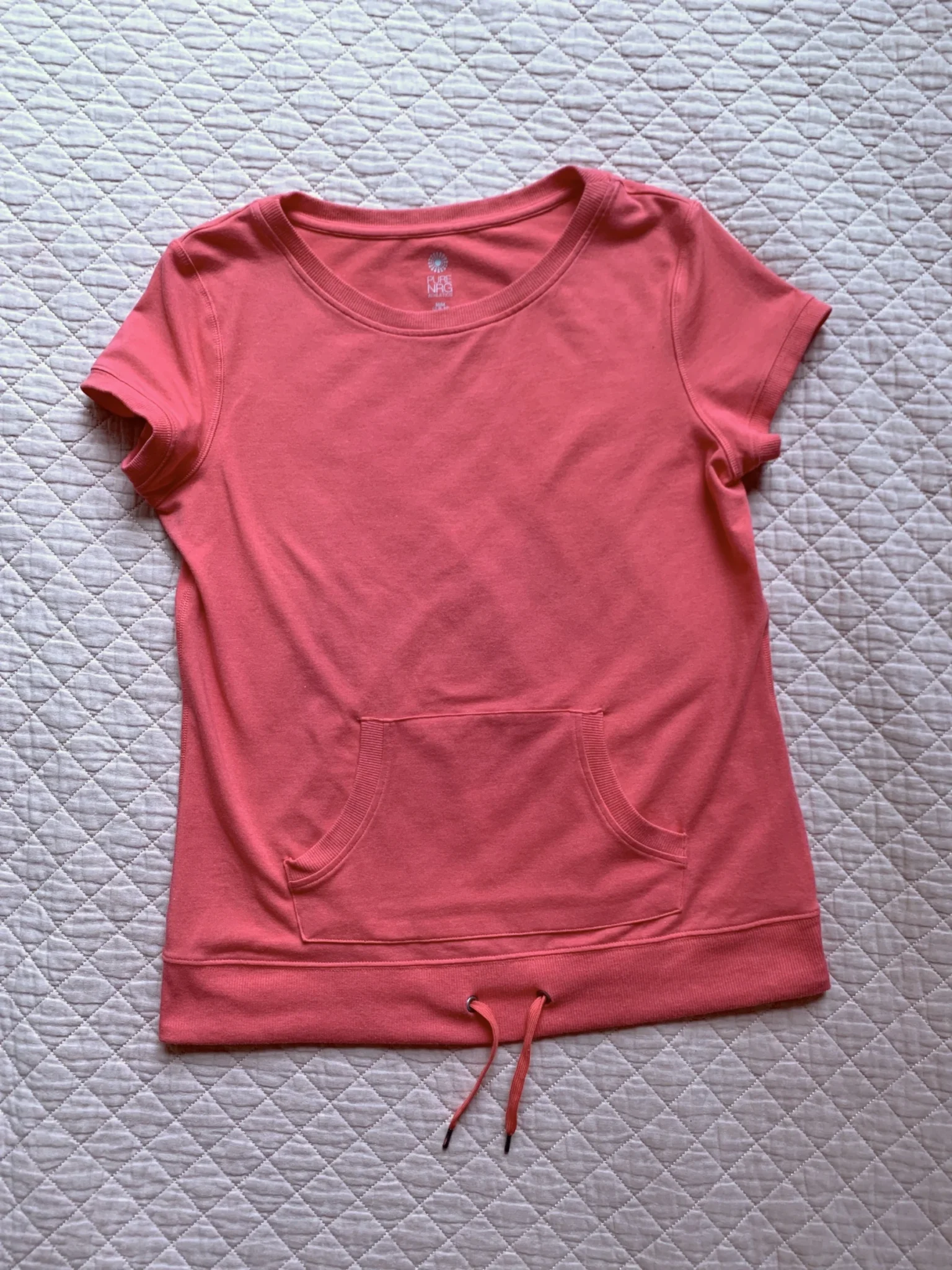 Image for PURE NRG Athletics – Haut corail à manches courtes poche kangourou et cordon – Taille moyenne (10)
