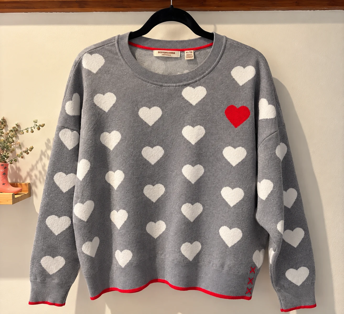 ❤️ Scotch & Soda jumper – Hearts – XL Scotch and Soda seconde main