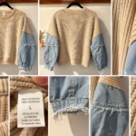 Thumbnail for Dreamers jumper with denim sleeves – Size L