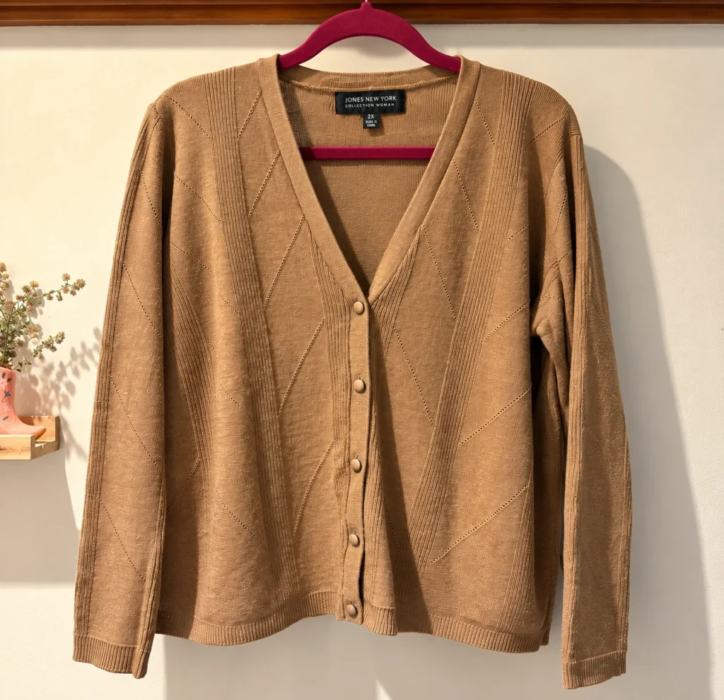 Featured image for Cardigan camel Jones New York Collection Woman – Taille 2X