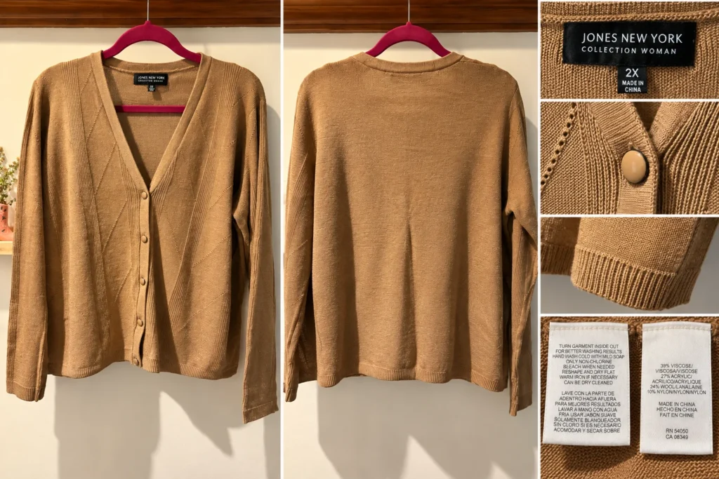 Image for Cardigan camel Jones New York Collection Woman – Taille 2X