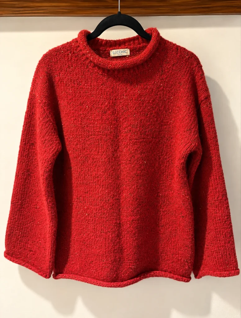 Featured image for SECCHIC glittery red knitted jumper