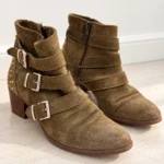 Thumbnail for Khaki suede ankle boots – Made in Italy – size 38