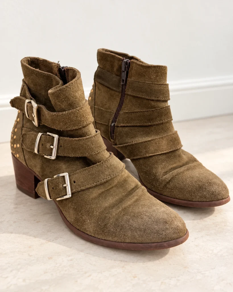 Image for Khaki suede ankle boots – Made in Italy – size 38
