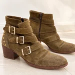 Thumbnail for Khaki suede ankle boots – Made in Italy – size 38