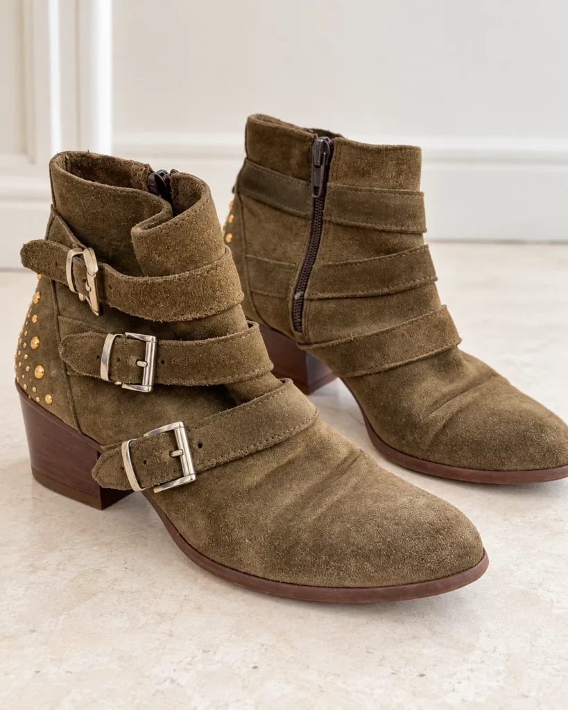 Image for Khaki suede ankle boots – Made in Italy – size 38