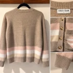 Thumbnail for COCO Y CLUB cardigan – Beige, powder pink and cream – Size M