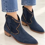 Featured thumbnail for Minelli ankle boots in midnight blue suede – size 37