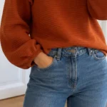 Featured thumbnail for Compania Fantastica rust-coloured ruffled top / jumper – size M
