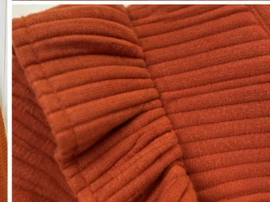 Image for Compania Fantastica rust-coloured ruffled top / jumper – size M