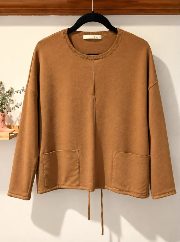 Featured image for Chandail OUI – Camel – Coupe ample