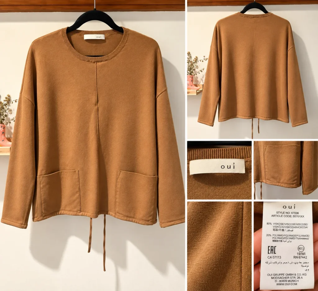 Image for Chandail OUI – Camel – Coupe ample
