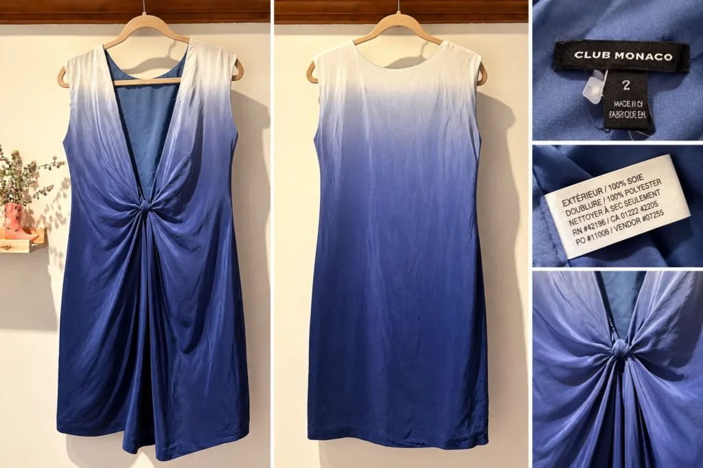 Image for Club Monaco genuine silk dress – Blue and ivory gradient – Size 2
