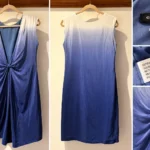 Thumbnail for Club Monaco genuine silk dress – Blue and ivory gradient – Size 2
