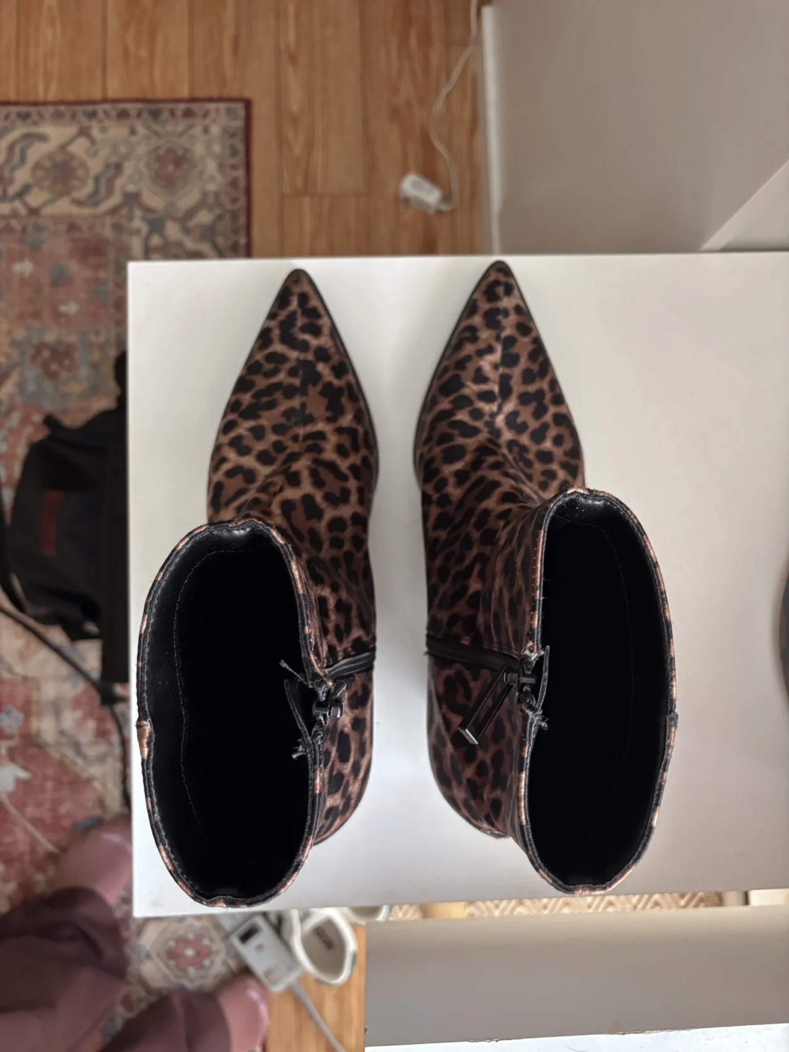 Image for ZARA leopard-print ankle boots – Size 9