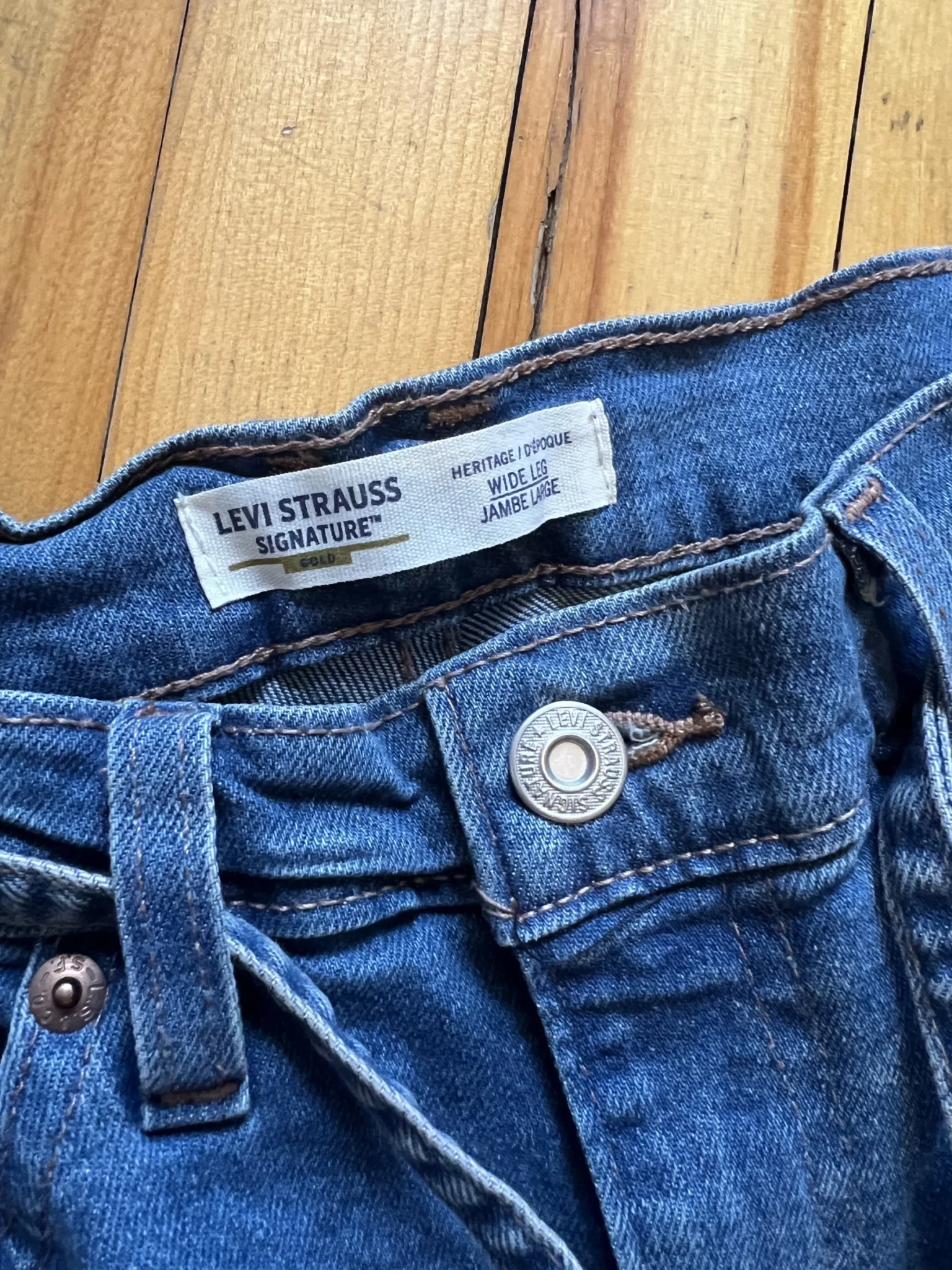Image for Jeans jambe large, taille mi-haute