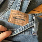 Thumbnail for Jeans jambe large, taille mi-haute