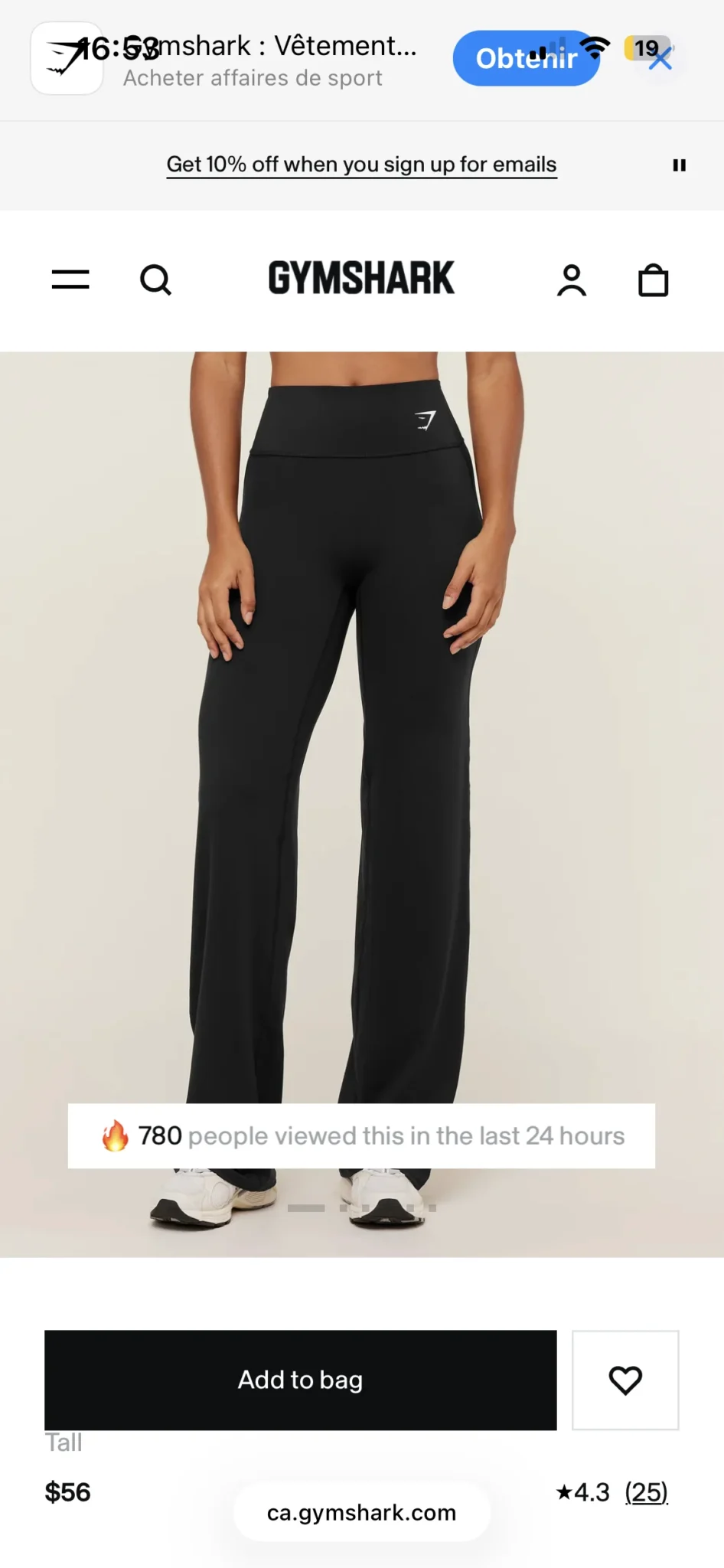 Image for Pantalon droit gymshark