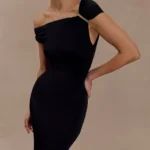 Thumbnail for Kinsley Slinky Maxi Dress With Hardware (noire, taille S)