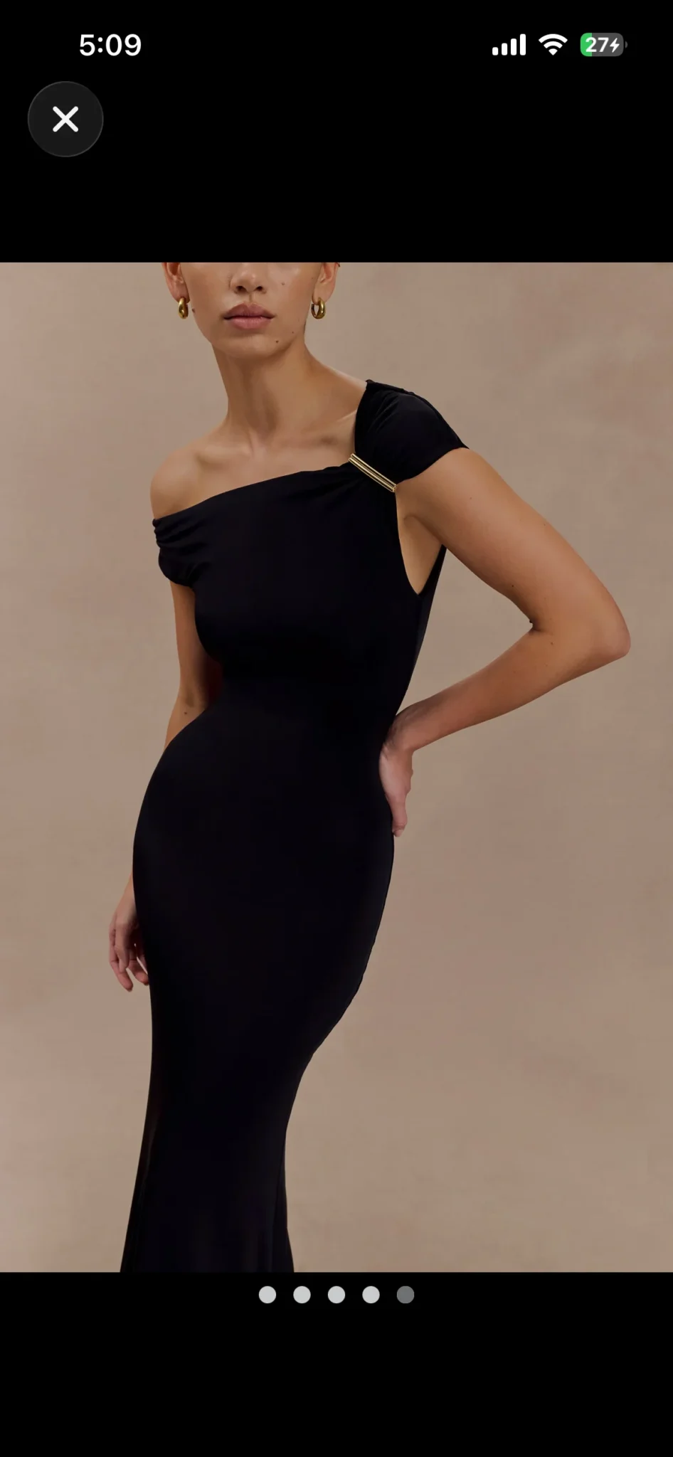 Image for Kinsley Slinky Maxi Dress With Hardware (noire, taille S)