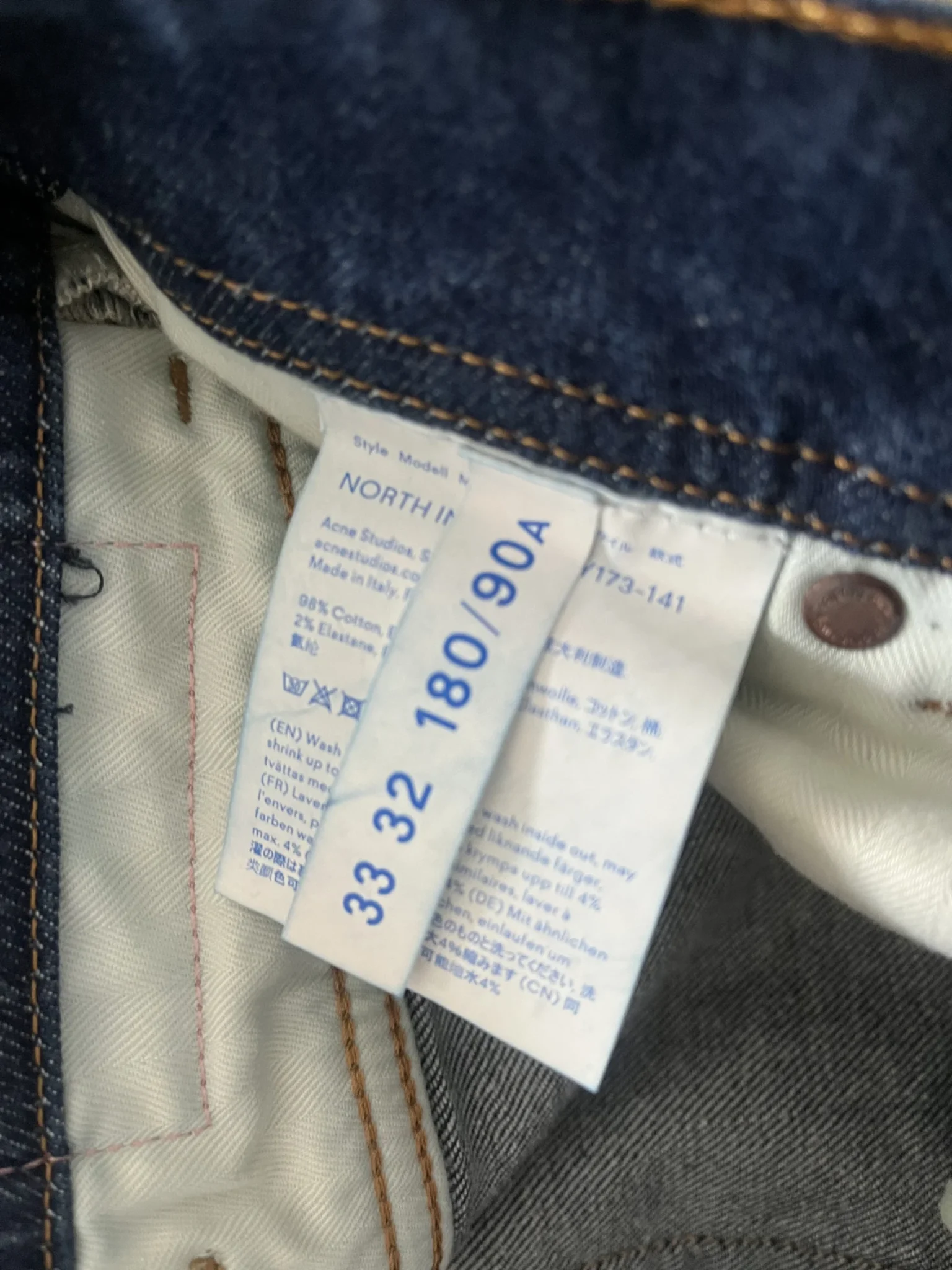 Image for Acne Studios Blå Konst North Jeans (taille 33/32)