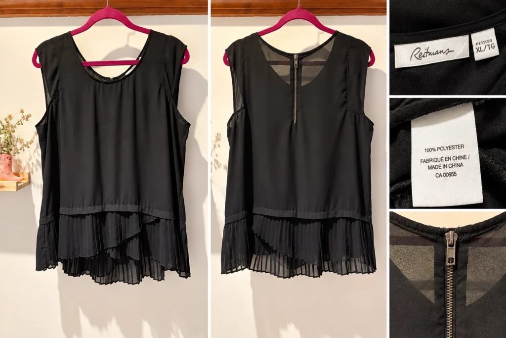Image for Haut noir Reitmans – Volants plissés – Collection Petites