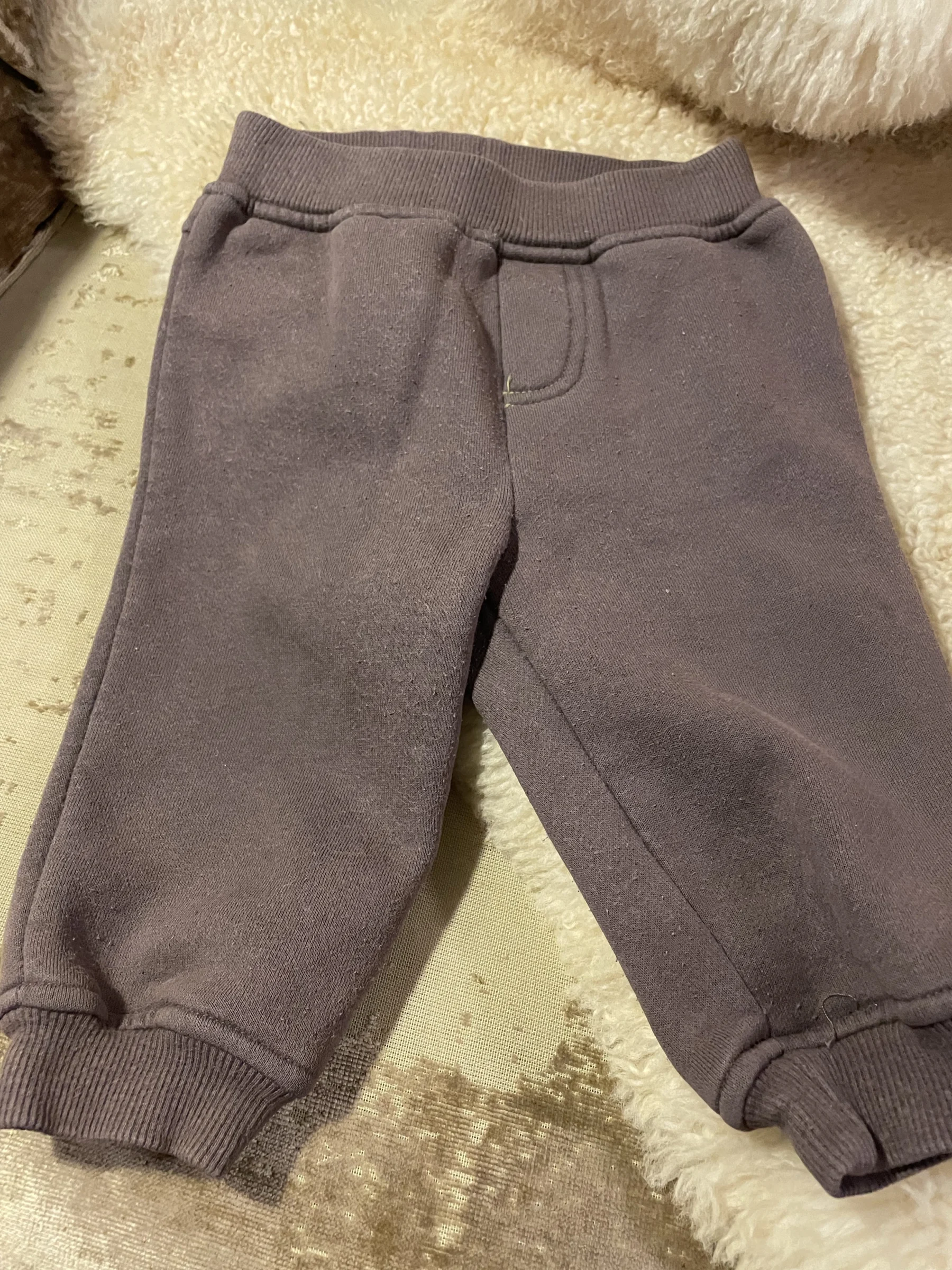 9-month-old fleece-lined cotton trousers Trois Moutons seconde main