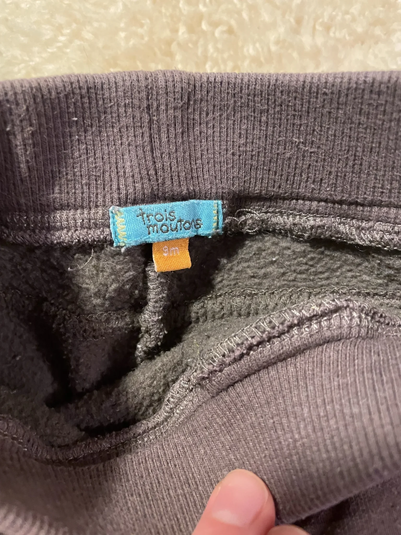 Image for 9-month-old fleece-lined cotton trousers