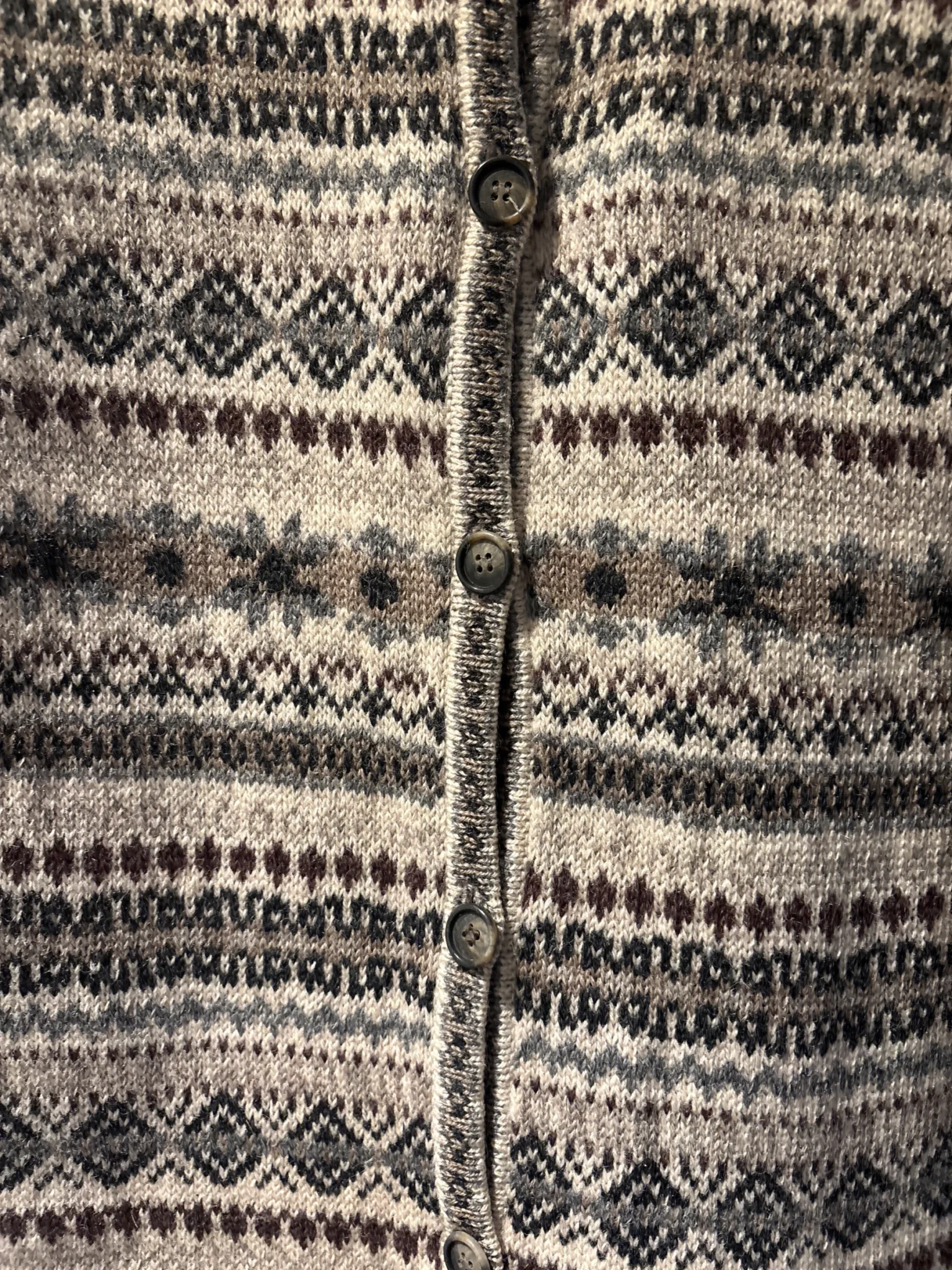 Image for Vintage Item and Co cardigan – 100% wool – Fair Isle Nordic pattern