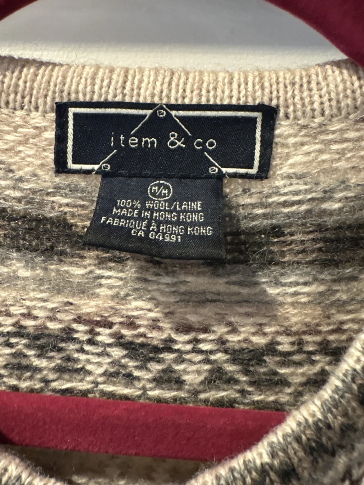 Image for Vintage Item and Co cardigan – 100% wool – Fair Isle Nordic pattern