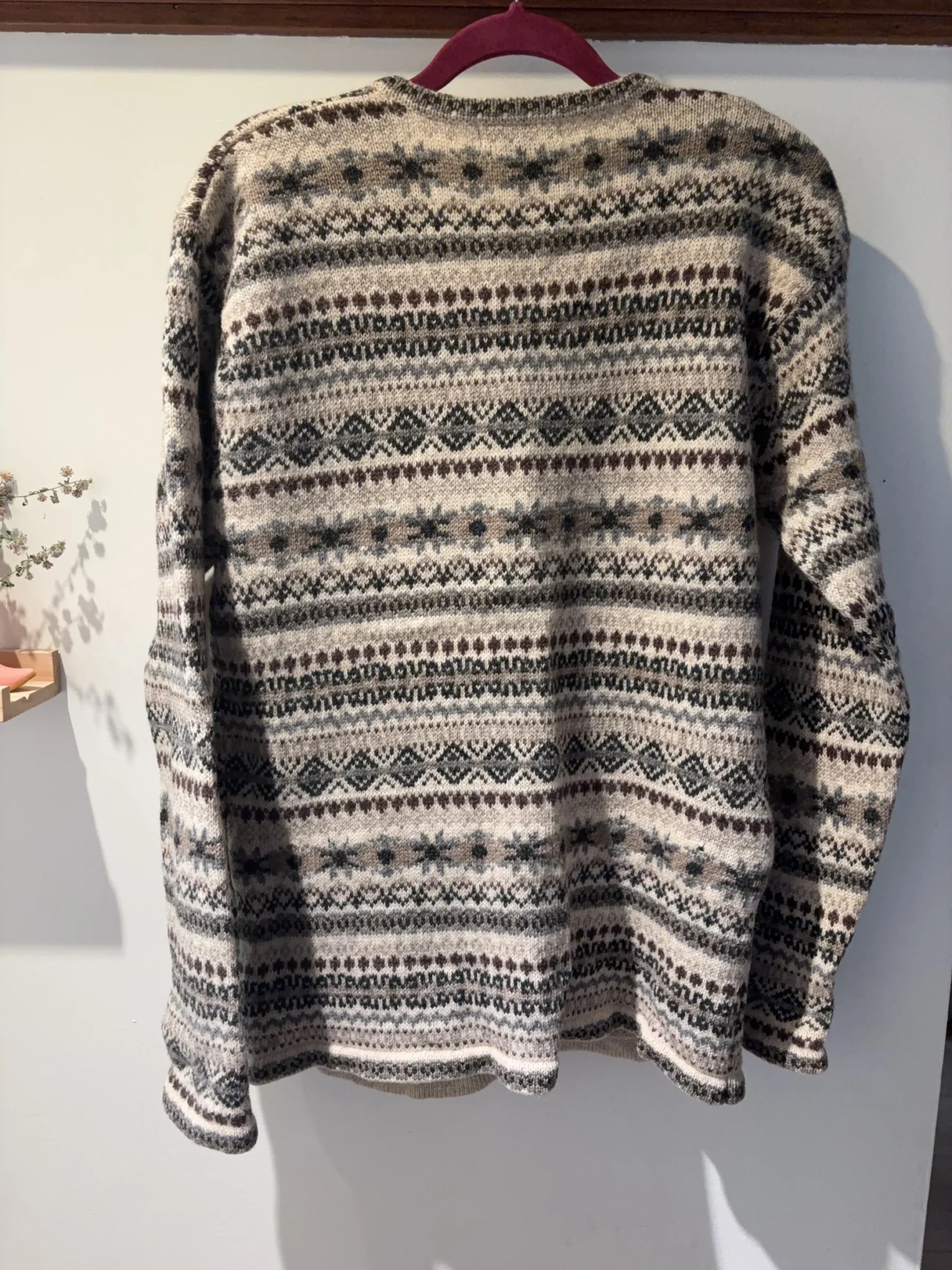 Image for Vintage Item and Co cardigan – 100% wool – Fair Isle Nordic pattern