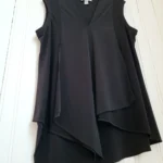 Featured thumbnail for Joseph Ribkoff Black Asymmetrical Sleeveless Tunic Top, Style 161060