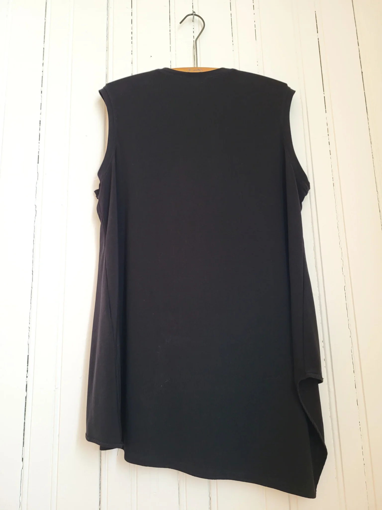 Image for Joseph Ribkoff Black Asymmetrical Sleeveless Tunic Top, Style 161060