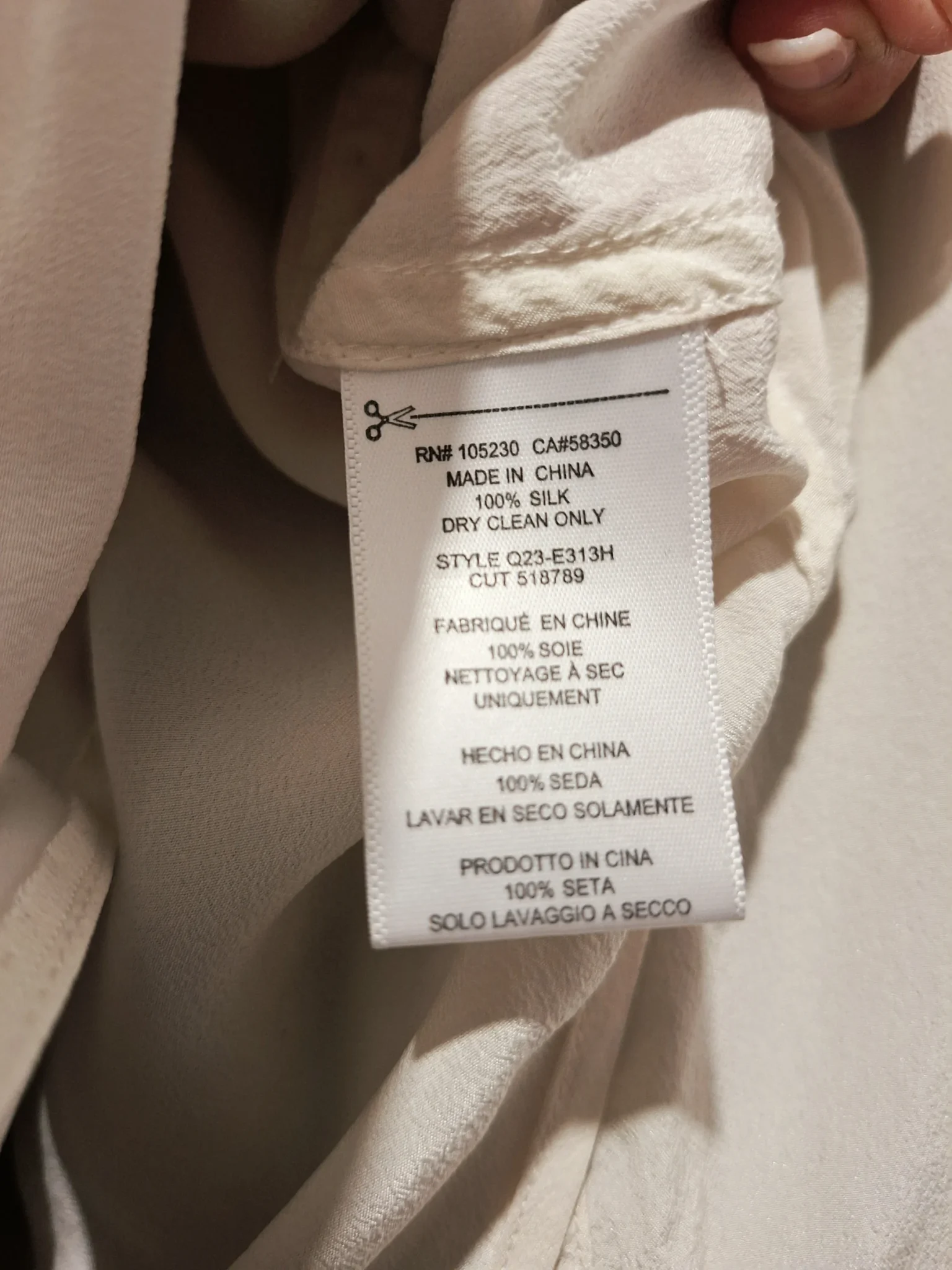 Image for Blouse 100% soie "Equipment"