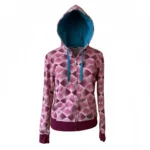 Featured thumbnail for Roxy Y2K Vintage Argyle Full Zip Hoodie – Pink, Burgundy & Teal – XL Jnr