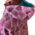 Thumbnail for Roxy Y2K Vintage Argyle Full Zip Hoodie – Pink, Burgundy & Teal – XL Jnr
