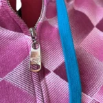 Thumbnail for Roxy Y2K Vintage Argyle Full Zip Hoodie – Pink, Burgundy & Teal – XL Jnr